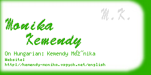 monika kemendy business card